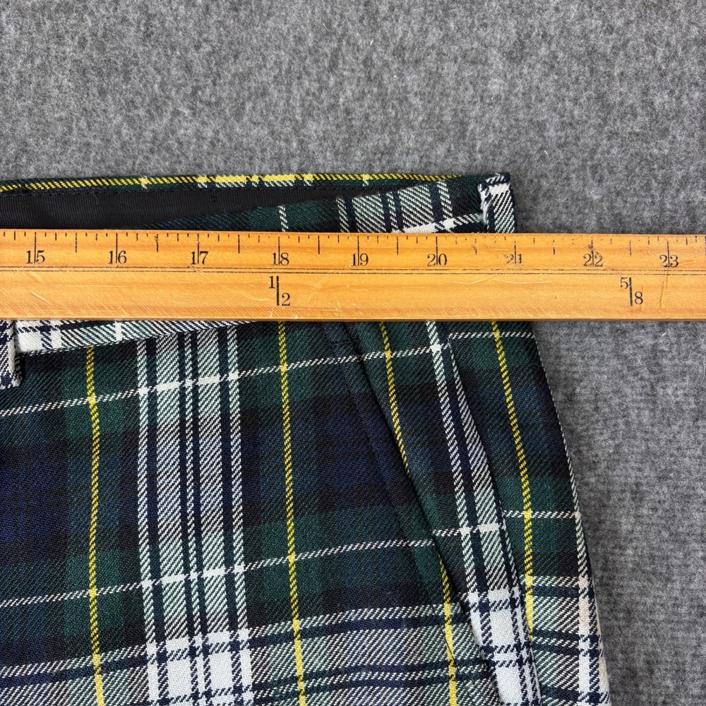 Vintage Breez-Tex Mens Green Plaid Trousers Tartan Dress Pants Made In Usa 42x27 View 3